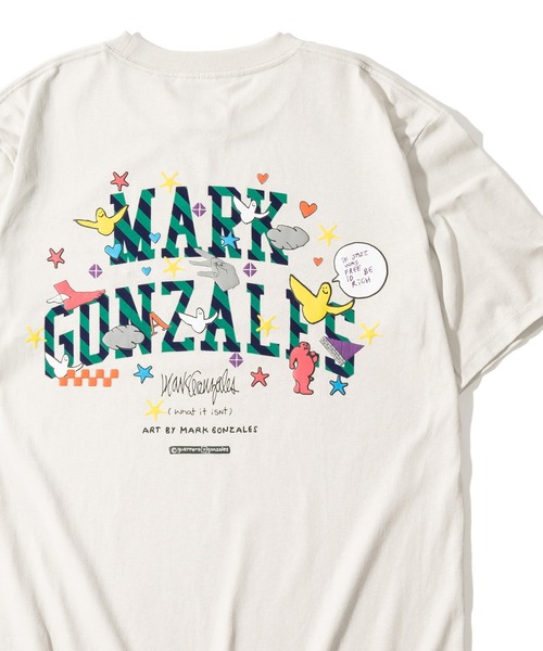 (What it isNt)ART BY MARKGONZALES(ワットイットイズント)の「【(What it isNt) ART BY MARK GONZALES/ワットイズイズント マークゴンザレス】アートデザインバックプリントTシャツ/ワンポイント/ビッグシルエット(Tシャツ/カットソー・メンズ・ライトグリーン/ブラック/ホワイト/ブルー/グレー・L/XL/M)」の4枚目の写真