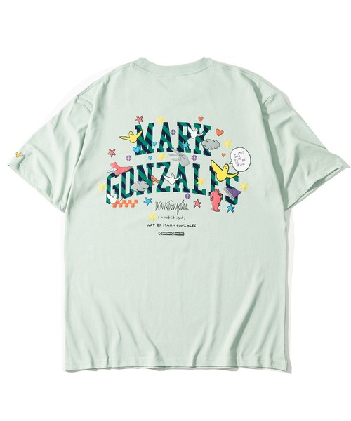 (What it isNt)ART BY MARKGONZALES(ワットイットイズント)の「【(What it isNt) ART BY MARK GONZALES/ワットイズイズント マークゴンザレス】アートデザインバックプリントTシャツ/ワンポイント/ビッグシルエット(Tシャツ/カットソー・メンズ・ライトグリーン/ブラック/ホワイト/ブルー/グレー・L/XL/M)」の9枚目の写真