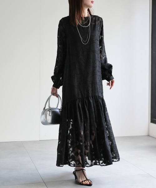 セール】新柄登場【選べる柄】フラワーティアードワンピース（インナー