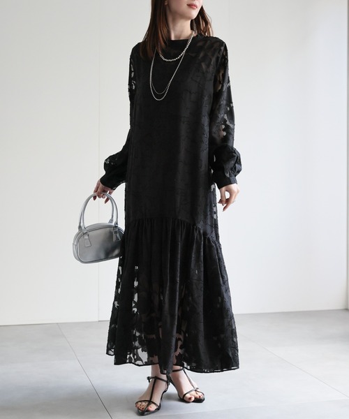 セール】新柄登場【選べる柄】フラワーティアードワンピース（インナー