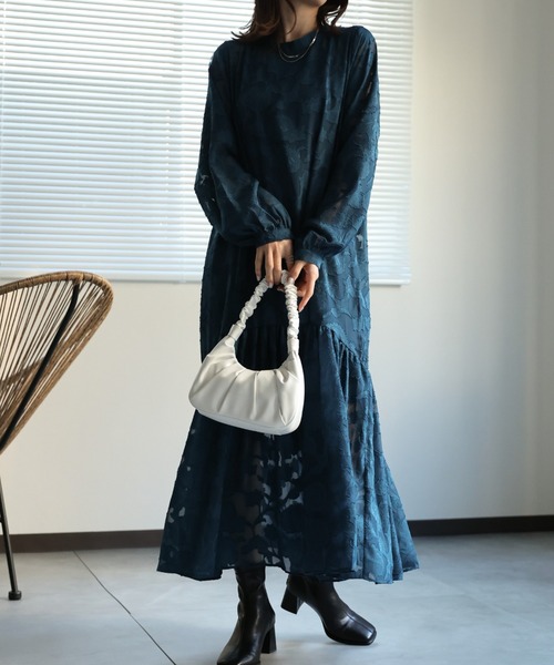 sakishimatokyo（サキシマトーキョー）の「新柄登場【選べる柄】フラワーティアードワンピース（インナーSET）/オケージョン/結婚式（ドレス・レディース・ブラック/アイボリー/スモークピンク/ネイビー/グリーン系その他/ブラック系その他/グレー系その他・M/FREE/フリー/S）」の20枚目の写真