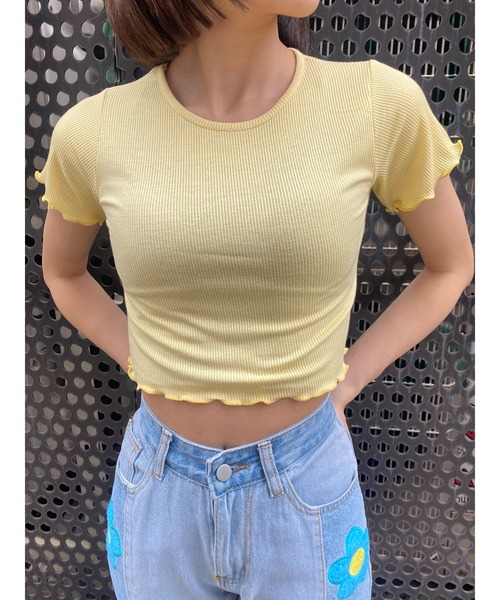 WC(ダブル シー)の「コンパクトメロウTシャツ(Tシャツ/カットソー・レディース・ホワイト/ブラック/イエロー/ブルー・FREE)」の4枚目の写真