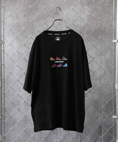 CONVERSE（コンバース）の「【CONVERSE】SIXシューズ刺繍＆発砲Ｔシャツ（Tシャツ/カットソー・メンズ・サックスブルー/グレー/ホワイト×ホワイト/ブラック×ホワイト/オリーブ/ホワイト/ブラック×グレー/ブラック・XL/L/M）」の22枚目の写真