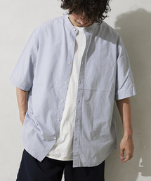 END ON END COTTON バンドカラー半袖シャツ