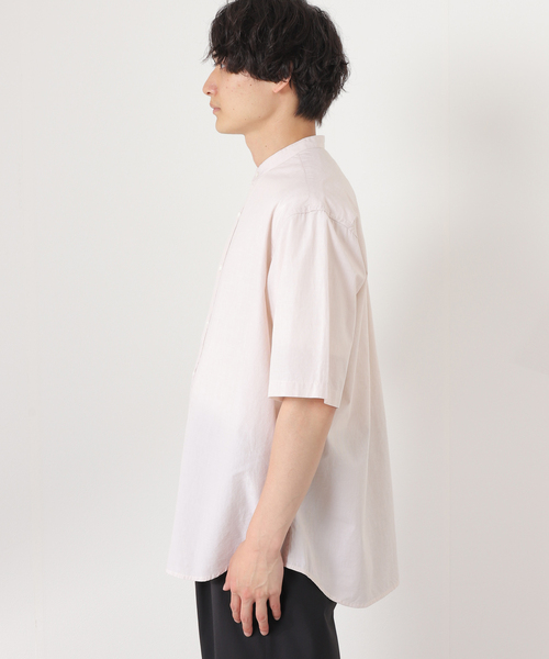 JOURNAL STANDARD relume（ジャーナルスタンダード　レリューム）の「END ON END COTTON バンドカラー半袖シャツ（シャツ/ブラウス・メンズ・ホワイト/ライトグレー/ベージュ/ブルー・MEDIUM/LARGE）」の17枚目の写真