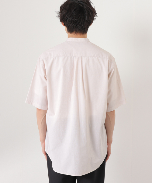 JOURNAL STANDARD relume（ジャーナルスタンダード　レリューム）の「END ON END COTTON バンドカラー半袖シャツ（シャツ/ブラウス・メンズ・ホワイト/ライトグレー/ベージュ/ブルー・MEDIUM/LARGE）」の18枚目の写真