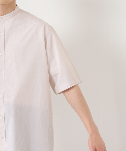 JOURNAL STANDARD relume（ジャーナルスタンダード　レリューム）の「END ON END COTTON バンドカラー半袖シャツ（シャツ/ブラウス・メンズ・ホワイト/ライトグレー/ベージュ/ブルー・MEDIUM/LARGE）」の21枚目の写真