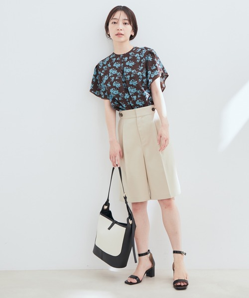 VIS（ビス）の「花柄＆無地スタンドネックパイピングスリーブブラウス（シャツ/ブラウス・レディース・ホワイト系その他/ブルー系その他/キナリ/ブラウン系その他2・FREE）」の13枚目の写真