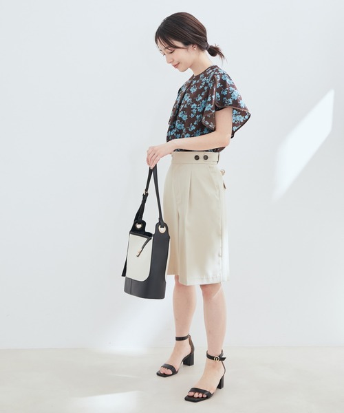 VIS（ビス）の「花柄＆無地スタンドネックパイピングスリーブブラウス（シャツ/ブラウス・レディース・ホワイト系その他/ブルー系その他/キナリ/ブラウン系その他2・FREE）」の14枚目の写真