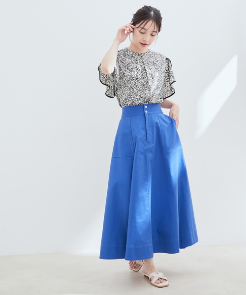 VIS（ビス）の「花柄＆無地スタンドネックパイピングスリーブブラウス（シャツ/ブラウス・レディース・ホワイト系その他/ブルー系その他/キナリ/ブラウン系その他2・FREE）」の18枚目の写真