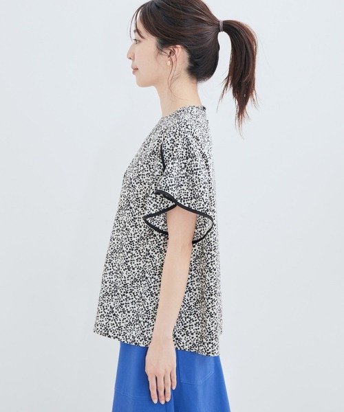 VIS（ビス）の「花柄＆無地スタンドネックパイピングスリーブブラウス（シャツ/ブラウス・レディース・ホワイト系その他/ブルー系その他/キナリ/ブラウン系その他2・FREE）」の20枚目の写真