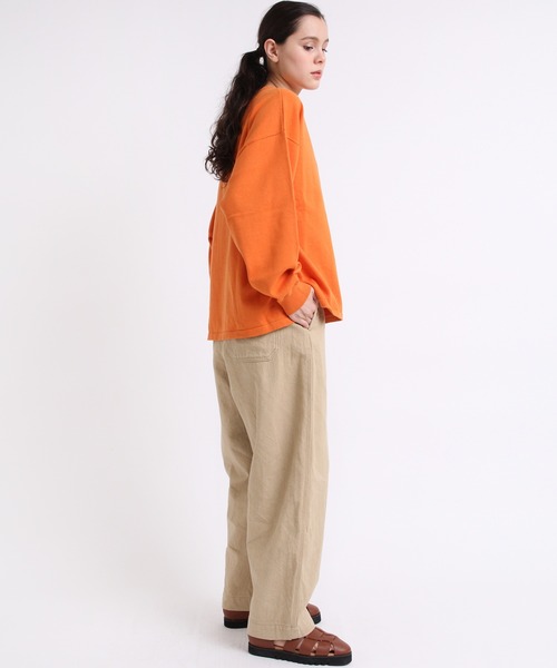 RNA-N（アールエヌエーエヌ）の「K2583 コットンヤーンオーバーサイズプルオーバー（ニット/セーター・レディース・オレンジ/グリーン/グレイッシュベージュ/キナリ・MEDIUM）」の16枚目の写真