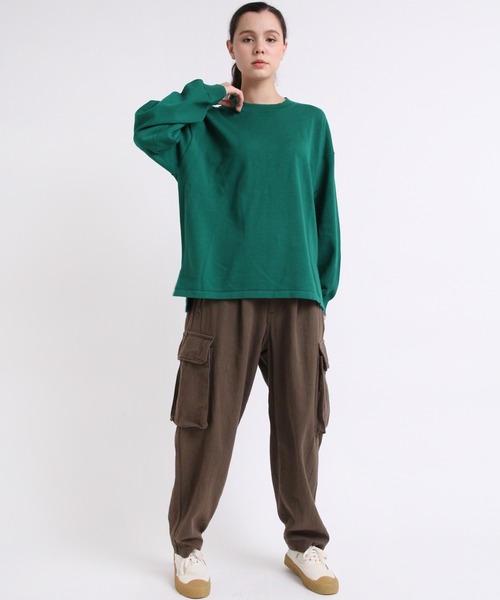 RNA-N（アールエヌエーエヌ）の「K2583 コットンヤーンオーバーサイズプルオーバー（ニット/セーター・レディース・オレンジ/グリーン/グレイッシュベージュ/キナリ・MEDIUM）」の10枚目の写真