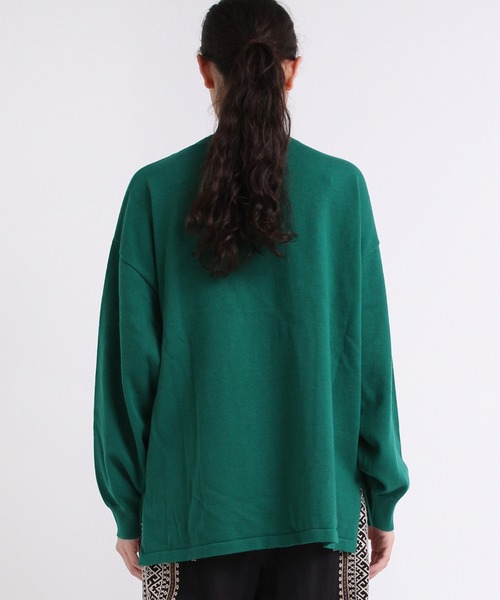 RNA-N（アールエヌエーエヌ）の「K2583 コットンヤーンオーバーサイズプルオーバー（ニット/セーター・レディース・オレンジ/グリーン/グレイッシュベージュ/キナリ・MEDIUM）」の8枚目の写真