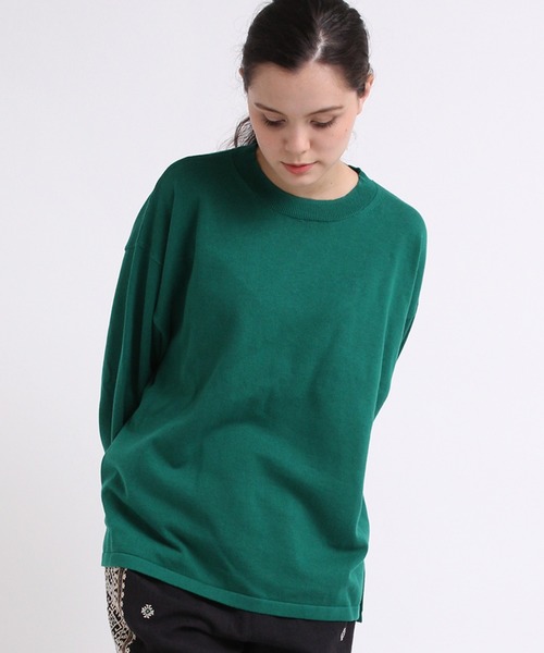 RNA-N（アールエヌエーエヌ）の「K2583 コットンヤーンオーバーサイズプルオーバー（ニット/セーター・レディース・オレンジ/グリーン/グレイッシュベージュ/キナリ・MEDIUM）」の6枚目の写真