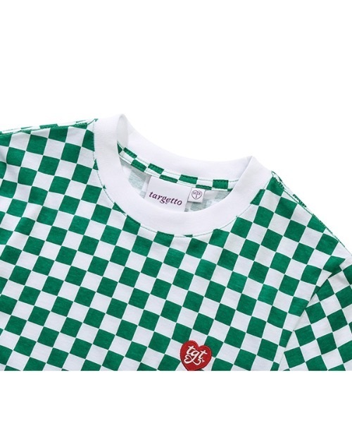 TARGETTO(ターゲット)の「【TARGETTO 】チェッカーボード スリムティーシャツ / CHECKERBOARD SLIM TEE SHIRT(Tシャツ/カットソー・レディース・ブラック/グリーン・1/2)」の16枚目の写真