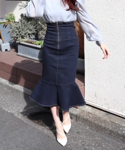 セール ブランド古着 デニムロングスカート デニムスカート Miia ミーア のファッション通販 Zozoused