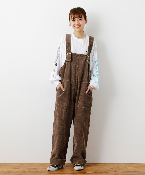 RODEO CROWNS WIDE BOWL(ロデオクラウンズワイドボウル)の「ウォッシュコーデュロイサロペット(サロペット/オーバーオール・レディース・ブラウン/マスタード/スモークピンク・FREE)」の17枚目の写真