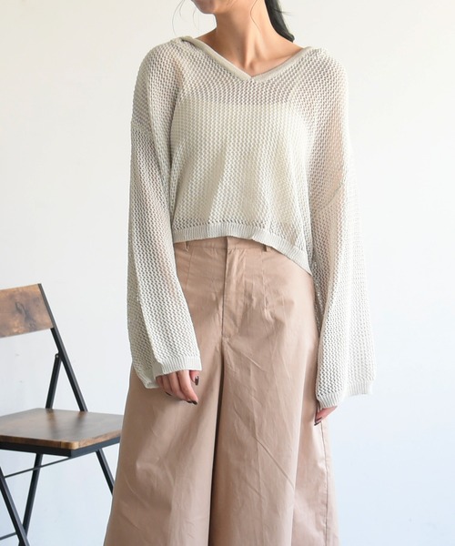 sango(sango)の「メッシュショート丈トップス(Tシャツ/カットソー・レディース・アイボリー/ベージュ系その他/パープル系その他・FREE)」の7枚目の写真