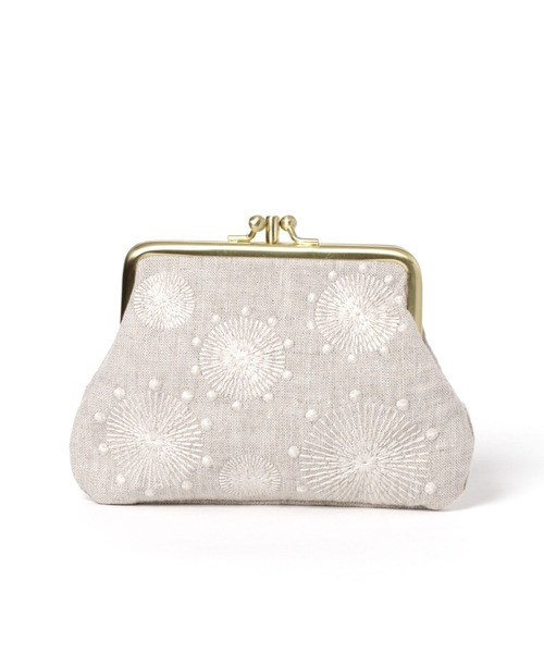 studio CLIP（スタディオクリップ）の「リネン刺繍がま口財布（財布・レディース・ブラック/グリーン/アイボリー・FREE）」の3枚目の写真