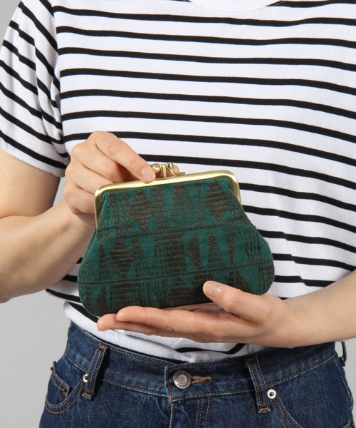 studio CLIP（スタディオクリップ）の「リネン刺繍がま口財布（財布・レディース・ブラック/グリーン/アイボリー・FREE）」の12枚目の写真
