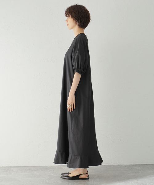 美品　ジャーナルスタンダード パフスリーブ　ロングワンピース　黒 ♡美品 ブラックパフスリーブロングワンピース ジャーナル