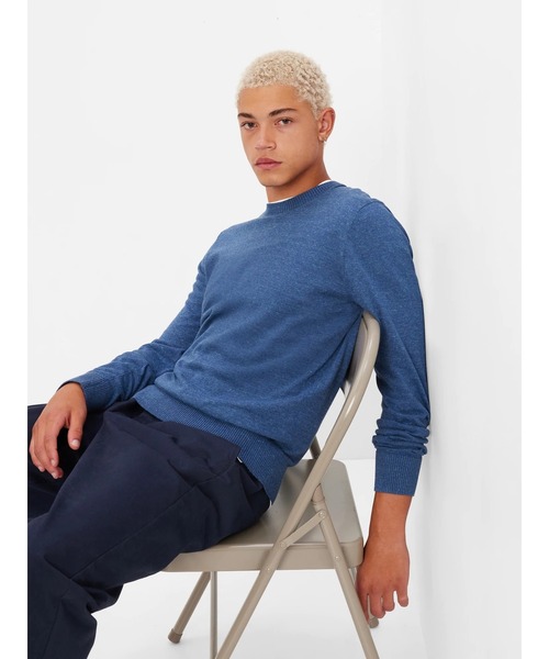 GAP（ギャップ）の「コアコットン ライトウェイトセーター（ニット/セーター・メンズ・ライトグレー/ブラック/ブルー/アイボリー・S/M/L/XL/XS）」の4枚目の写真