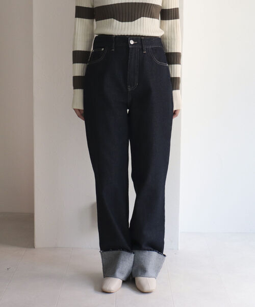 fredy emue（フレディエミュ）の「ロールアップデニムパンツ（デニムパンツ・レディース・ダークネイビー・38/36）」の10枚目の写真