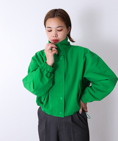 Oriens JOURNAL STANDARD（オリエンス ジャーナルスタンダード）の「Nylon Short BZ / ナイロンショートブルゾン（ブルゾン・レディース・グリーン/アイボリー/ネイビー・FREE）」の9枚目の写真