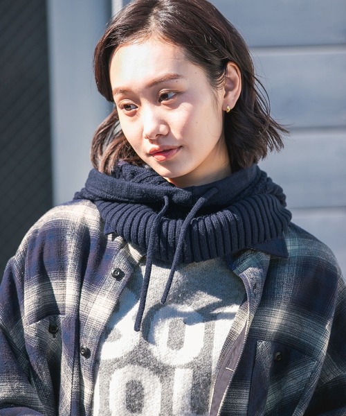 niko and...（ニコアンド）の「オリジナルニットバラクラバ（ネックウォーマー/スヌード・レディース・ネイビー/グレー/アイボリー・0）」の17枚目の写真