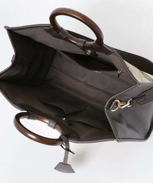 RODE SKO（ロデスコ）の「ジャガードウッドハンドルトート（トートバッグ・レディース・ブラウン・ONE）」の11枚目の写真