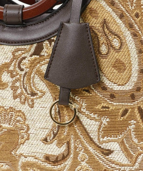 RODE SKO（ロデスコ）の「ジャガードウッドハンドルトート（トートバッグ・レディース・ブラウン・ONE）」の12枚目の写真