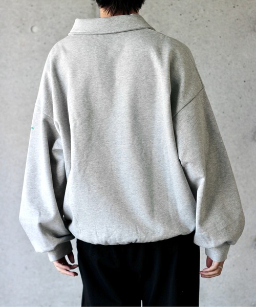y/m by れぽすけ(イムバイレポスケ)の「スキッパーポロスウェットトップス(スウェット・メンズ・ブラック/杢グレー・MEDIUM/LARGE)」の15枚目の写真