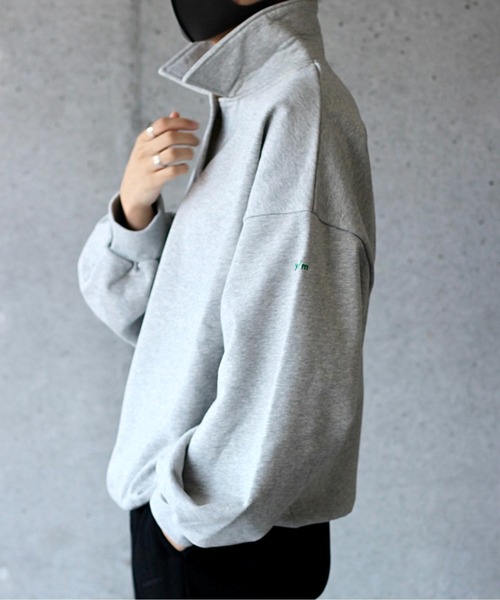 y/m by れぽすけ(イムバイレポスケ)の「スキッパーポロスウェットトップス(スウェット・メンズ・ブラック/杢グレー・MEDIUM/LARGE)」の17枚目の写真