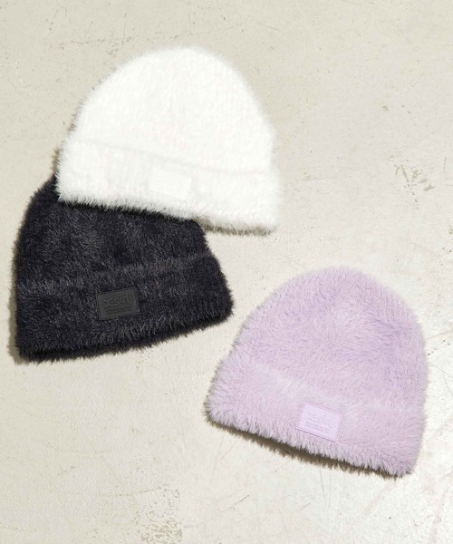 X-girl（エックスガール）の「SHAGGY KNIT CAP（ニットキャップ/ビーニー・レディース・ホワイト/ブラック/ライトパープル・ONE SIZE）」の9枚目の写真