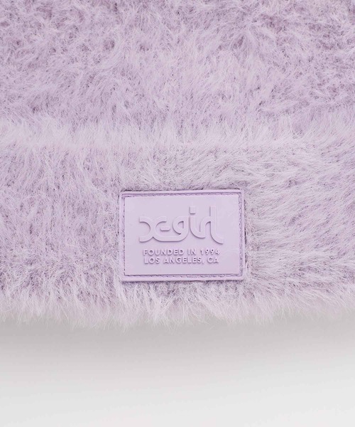 X-girl（エックスガール）の「SHAGGY KNIT CAP（ニットキャップ/ビーニー・レディース・ホワイト/ブラック/ライトパープル・ONE SIZE）」の5枚目の写真
