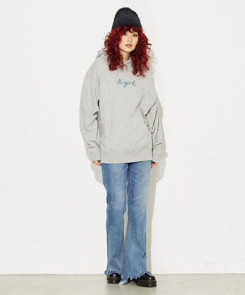 X-girl（エックスガール）の「SHAGGY KNIT CAP（ニットキャップ/ビーニー・レディース・ホワイト/ブラック/ライトパープル・ONE SIZE）」の13枚目の写真