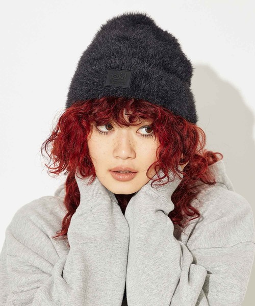 X-girl（エックスガール）の「SHAGGY KNIT CAP（ニットキャップ/ビーニー・レディース・ホワイト/ブラック/ライトパープル・ONE SIZE）」の12枚目の写真