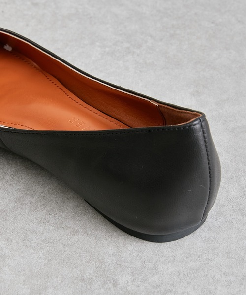 COLLAGE GALLARDAGALANTE（コラージュガリャルダガランテ）の「【OT】スクエアトゥーシューズ/PAPILLONNER/パピヨネ（バレエシューズ・レディース・アイボリー/ブラック・38/36/37）」の5枚目の写真