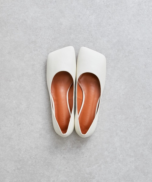 COLLAGE GALLARDAGALANTE（コラージュガリャルダガランテ）の「【OT】スクエアトゥーシューズ/PAPILLONNER/パピヨネ（バレエシューズ・レディース・アイボリー/ブラック・38/36/37）」の7枚目の写真