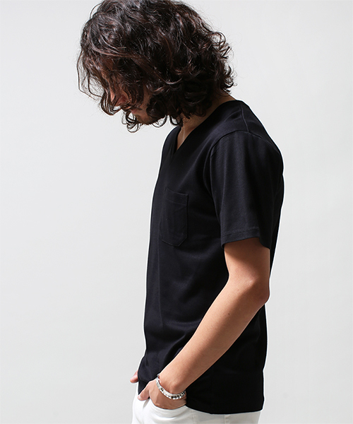 NANO universe（ナノユニバース）の「AntiSoaked(R) C/R Vneck T（Tシャツ/カットソー・メンズ・ホワイト/ブラック/ブルー/ネイビー・SMALL/LARGE/X-LARGE/MEDIUM）」の5枚目の写真