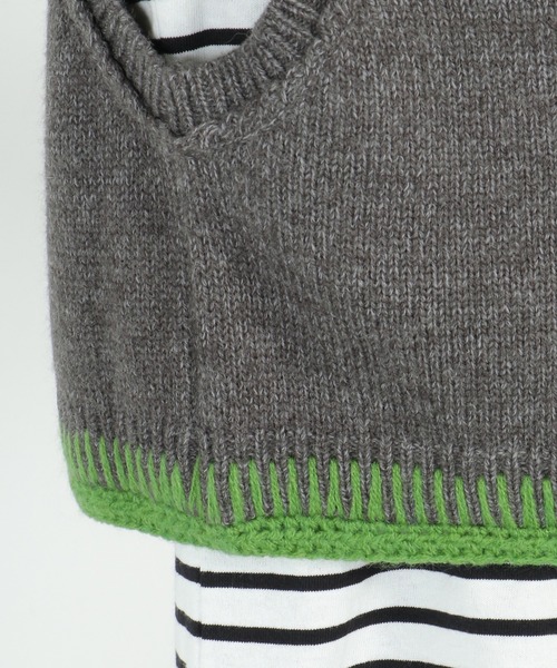 LBC（エルビーシー）の「アシメハンドステッチニットベスト（ベスト・レディース・グレー/ピンク・M）」の8枚目の写真