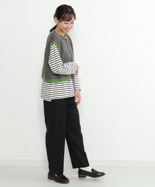 LBC（エルビーシー）の「アシメハンドステッチニットベスト（ベスト・レディース・グレー/ピンク・M）」の5枚目の写真