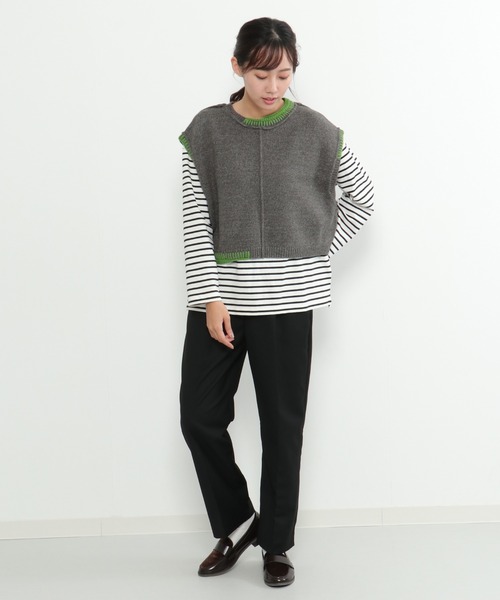 LBC（エルビーシー）の「アシメハンドステッチニットベスト（ベスト・レディース・グレー/ピンク・M）」の14枚目の写真