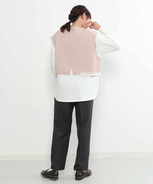 LBC（エルビーシー）の「アシメハンドステッチニットベスト（ベスト・レディース・グレー/ピンク・M）」の11枚目の写真
