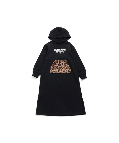 SISTER JENNI（SISTER JENNI）の「アニマルポケットパーカーマキシワンピ（ワンピース・キッズ・グレー/ベージュ/ブラック・160cm/150cm/140cm/130cm）」の9枚目の写真