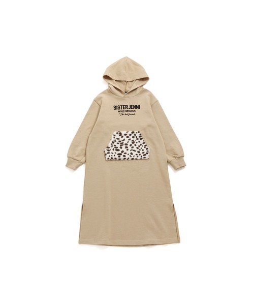 SISTER JENNI（SISTER JENNI）の「アニマルポケットパーカーマキシワンピ（ワンピース・キッズ・グレー/ベージュ/ブラック・160cm/150cm/140cm/130cm）」の13枚目の写真