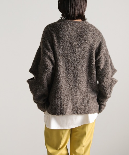 select MOCA（セレクトモカ）の「オープンスリーブブークレーニット（ニット/セーター・レディース・オリーブ/ブルー/チャコール・FREE）」の15枚目の写真