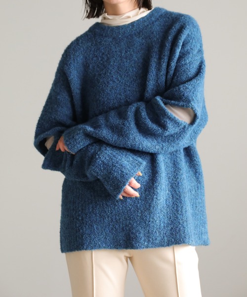 select MOCA（セレクトモカ）の「オープンスリーブブークレーニット（ニット/セーター・レディース・オリーブ/ブルー/チャコール・FREE）」の18枚目の写真