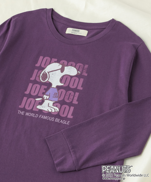 PEANUTS(ピーナッツ)の「【ピーナッツ/PEANUTS】スヌーピー&フレンドロンT(Tシャツ/カットソー・レディース・ブルー/スモークピンク/グレー/モスグリーン/チャコール/アイボリー/インディゴブルー/ブラック/ピンク/オフホワイト/ネイビー/チャコールグレー/グリーン/マスタード/パープル/杢グレー・L/LL/3L/M)」の13枚目の写真